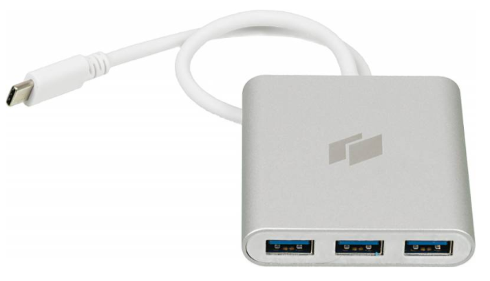 Разветвитель USB-C Hiper C4 серебристый фото 1