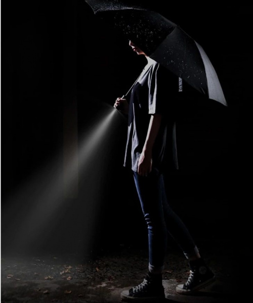 Зонт Xiaomi 90 Points с светодиодным фонариком Automatic Umbrella with LED Flashlight, черный фото 3