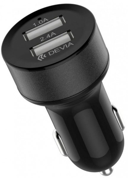 АЗУ Devia Smart  Car Charger (2 USB), черный фото 1