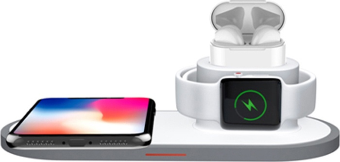 Беспроводное зарядное устройство Devia 3 в1 V3 (для смартфона, умных часов Apple Watch и зарядного кейса AirPods), белый фото 2