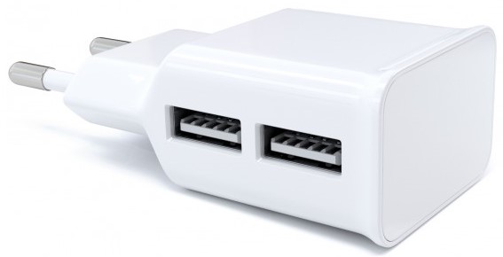 СЗУ адаптер 2 USB (модель NT-2A), 2.1A белый, Redline фото 1