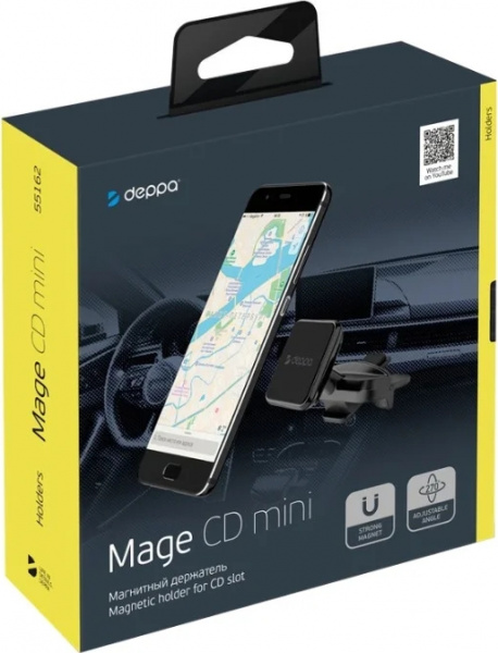 Автомобильный держатель Mage CD mini для смартфонов, магнитный, крепление в CD-слот, Deppa фото 3