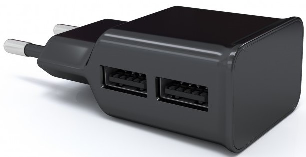 СЗУ адаптер 2 USB (модель NT-2A), 2.1A черный, Redline фото 1