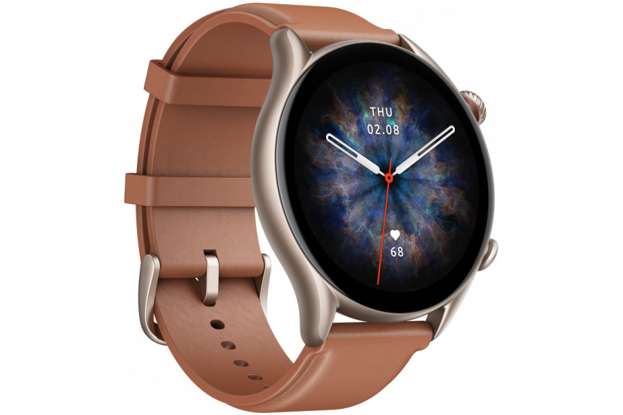 Умные часы Amazfit GTR 3 Pro (коричневый кожаный ремешок) фото 3