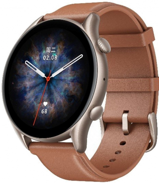 Умные часы Amazfit GTR 3 Pro (коричневый кожаный ремешок) фото 1