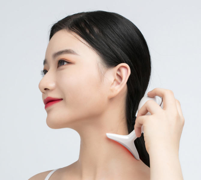 Ультразвуковой массажер для разглаживания морщин на шее Xiaomi Wellskins, белый фото 3