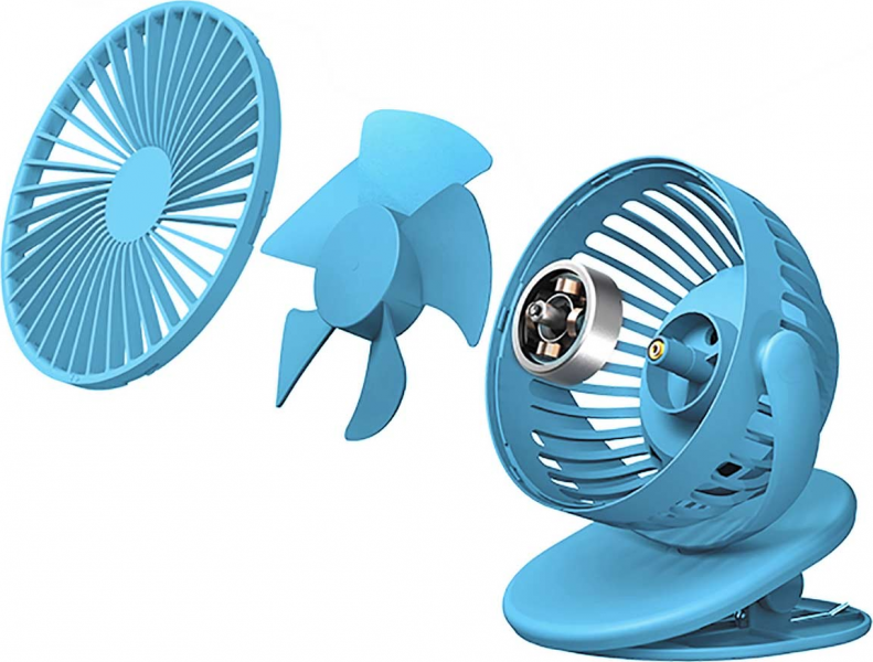 Вентилятор портативный SOLOVE clip electric fan 3 Speed, темно-синий фото 3