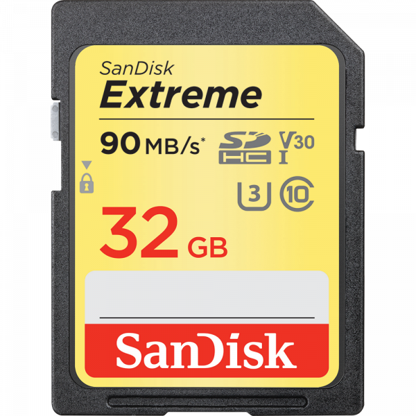 Карта памяти SanDisk Extreme Plus SDHC 32GB Class10 UHS-I U3 V30 90Mb/s фото 1