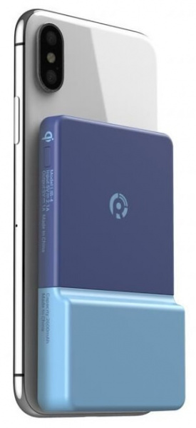 Беспроводное зарядное устройство Xiaomi Rui Ling Power Sticker LIB-4 2600mAh синий фото 3