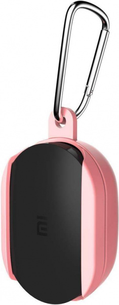 Чехол силиконовый с карабином для Xiaomi Redmi AirDots, розовый фото 3